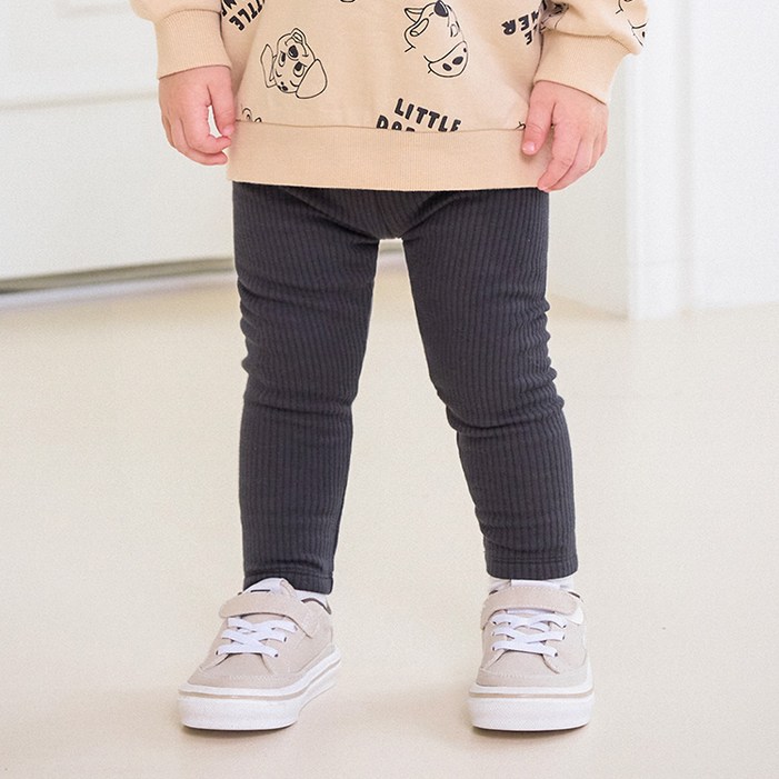 몰리멜리 아동용 곰고미 기모 골지 레깅스