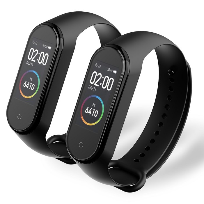 구스페리 스마트밴드 실리콘 스트랩, 블랙, 2개