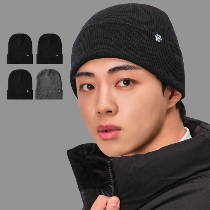케이조이 1+1 무지 비니 남녀공용 니트비니 모자