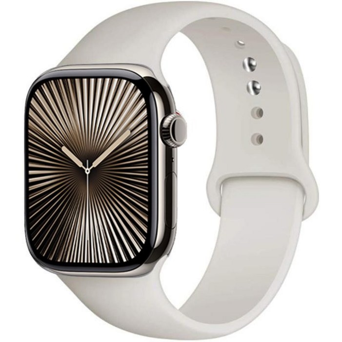 애플워치 호환 실리콘 원버튼 스포츠 스트랩 소프트 밴드 11 10 9 8 7 6 5 4 3 46mm 울트라123 se123, 스타라이트, 1개