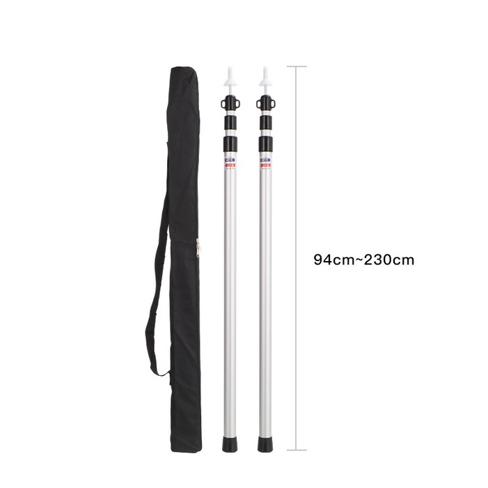TANI 알루미늄 슬라이드 길이조절 폴대 2개  수납가방, 1세트
