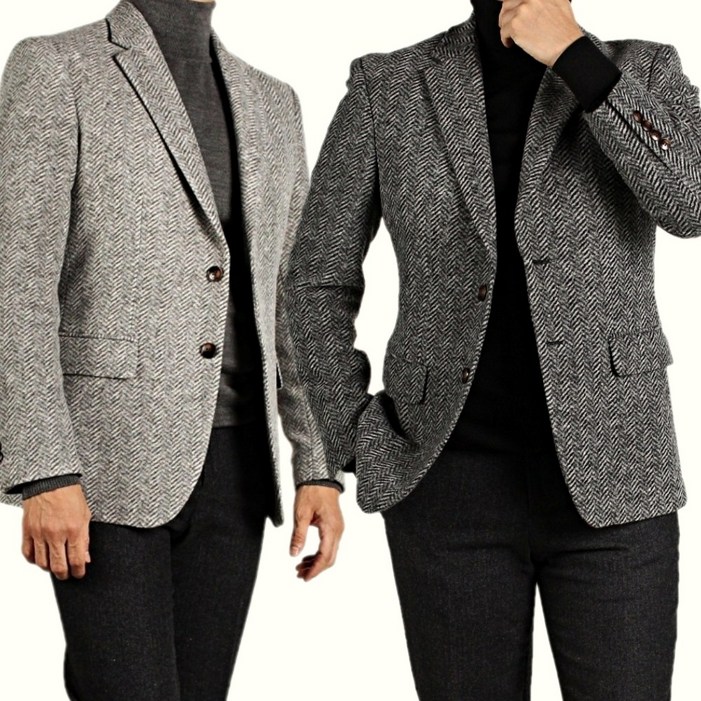 MANA 마나 스판 울 80 헤링본 하운드 가을 겨울 남자 콤비 정장 자켓