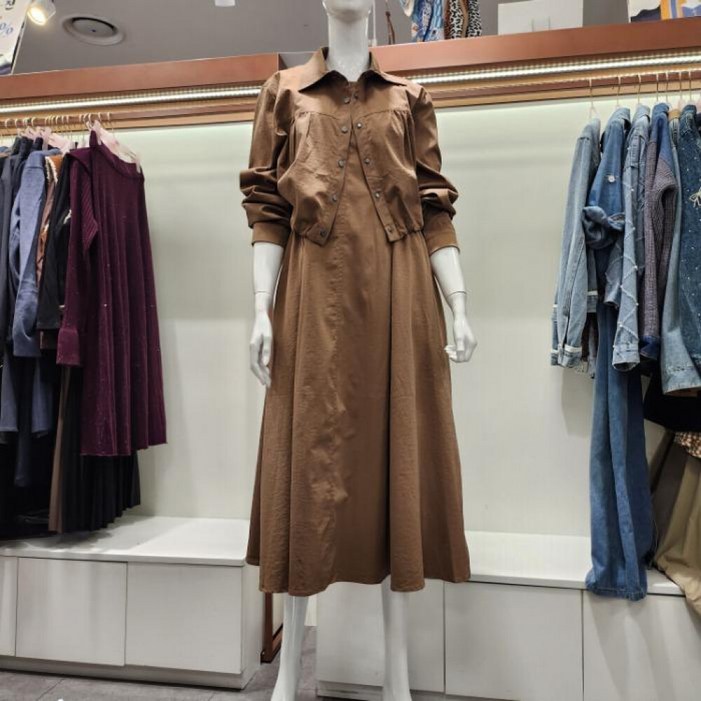 수스 HS04 / 숏점퍼 나시원피스 세트 S253BOP9T2