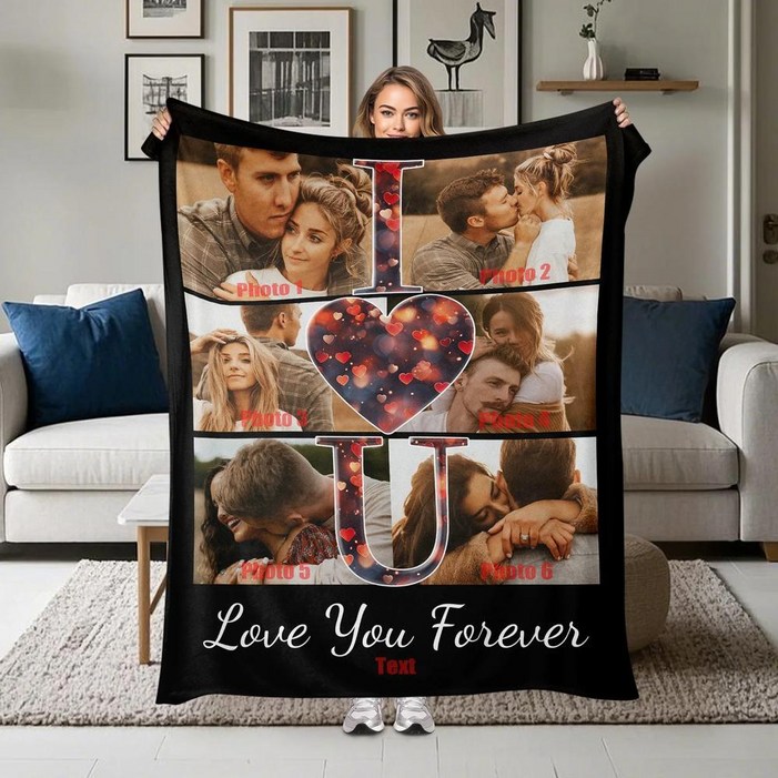 사랑합니다 사진 담요 진심 어린 선물 로맨틱한 기념품 디자인