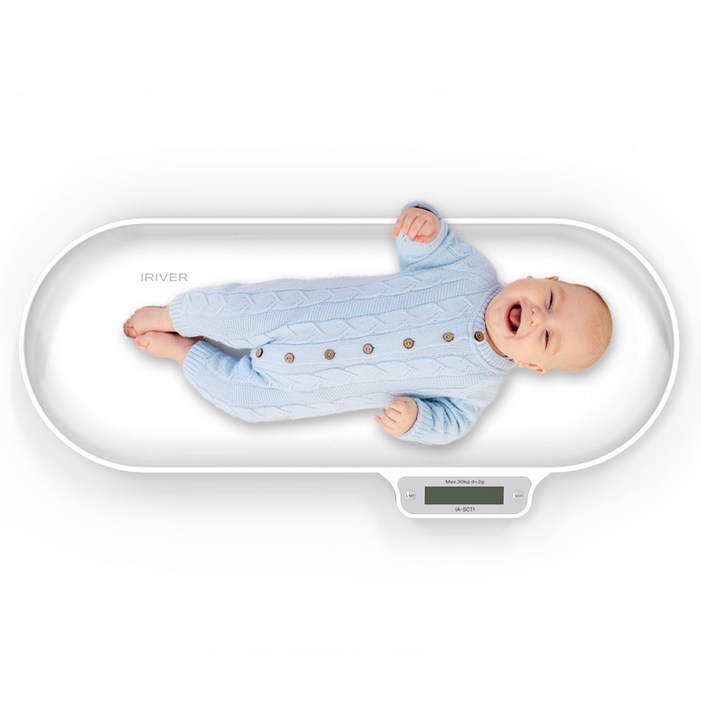 아이리버 신생아 체중계 디지털 유아 반려동물 애완견 몸무게 측정기 IASC11, 1개, 화이트, 단일상품