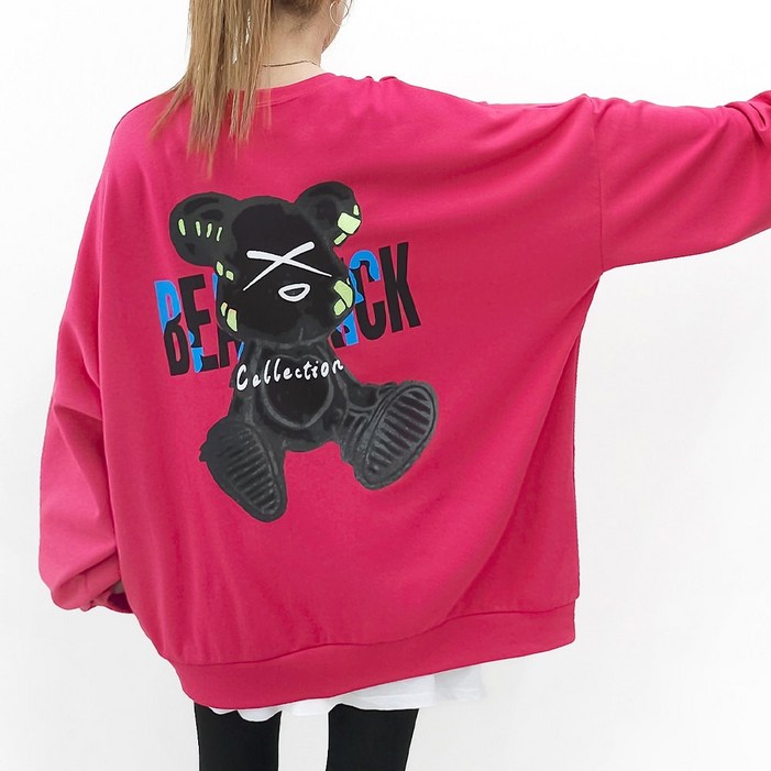 퀸비샵 브릭컬렉션 맨투맨 기모 ver.  맨투맨 기모맨투맨 큰옷 겨울맨투맨 빅사이즈 오버사이즈 오버핏