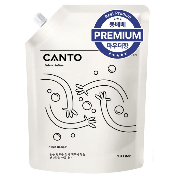 칸토 고농축 프리미엄 섬유유연제 파우치 베이비파우더향, 몽베베