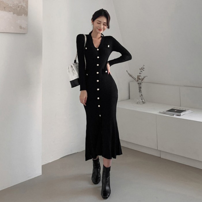 떳다그녀 에나스 슬림 롱 원피스