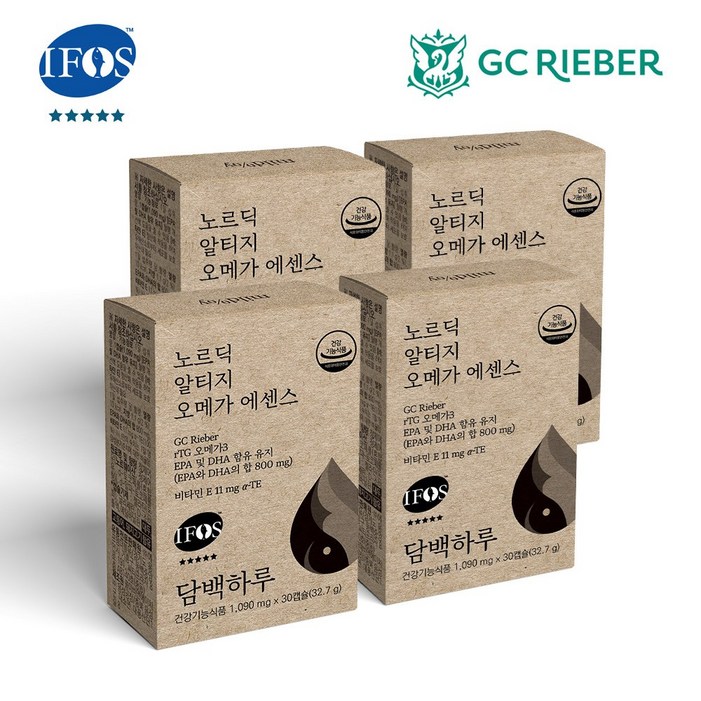 담백하루 노르딕 알티지 오메가3 120캡슐 4개월 4박스 에센스