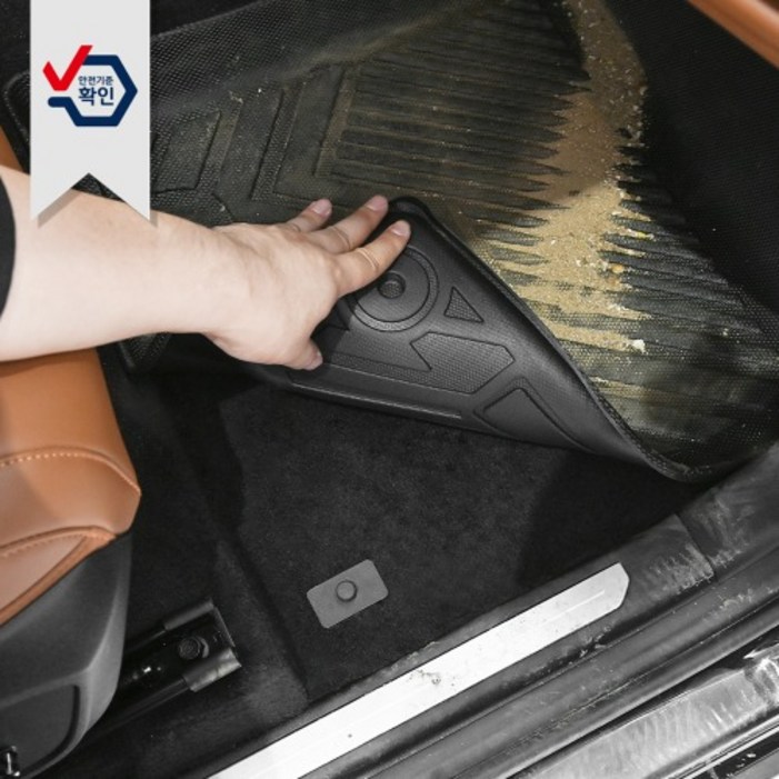 펠리세이드 LX2 7인승 TPE 바닥 매트 풀세트 3P 운전석조수석뒷좌석, 블랙, 펠리세이드 LX2 7인승