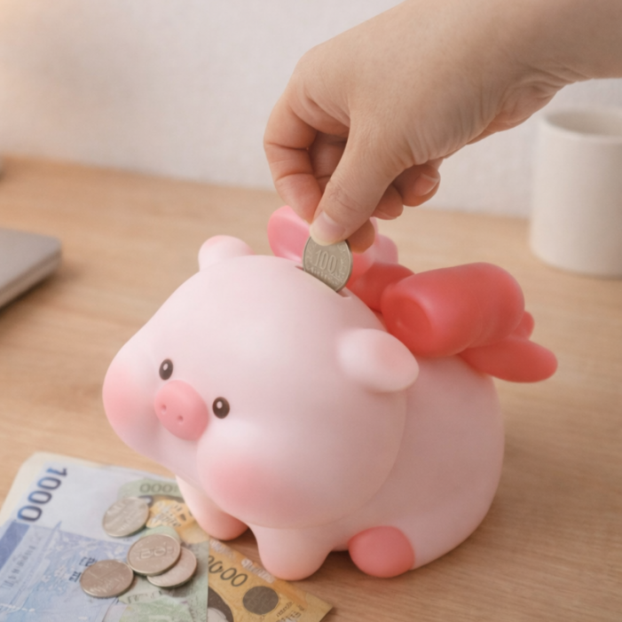 니토샵 토실 돼지 저금통, 핑크, 1개
