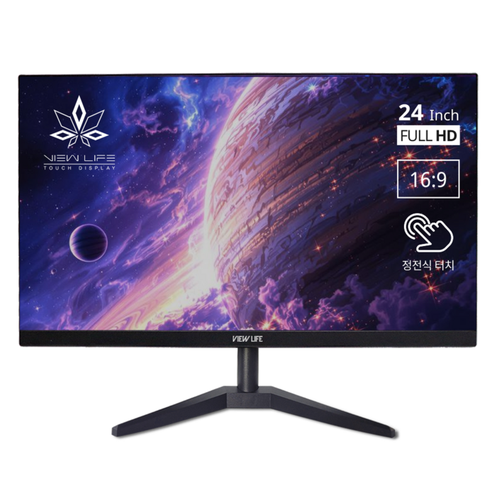 뷰라이프 24형 FHD 터치모니터 IPS 와이드 정전식 터치스크린 HDMI 케이블 포함 TM23, 61.5cm, TM23