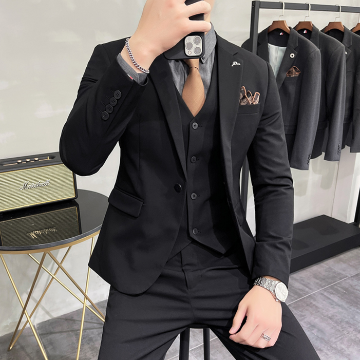 Titikong 남자정장 남성용 수트 3피스코트조끼바지 정장세트 맨잇슈트 프리미엄 하객룩 면접 결혼식