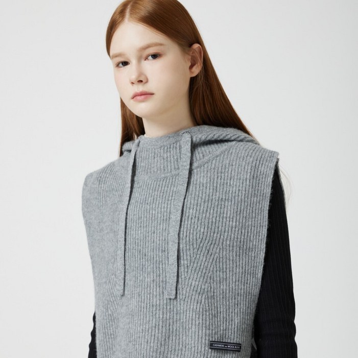 AK플라자 씨씨콜렉트 후드 레이어드 니트 베스트C254KSB031