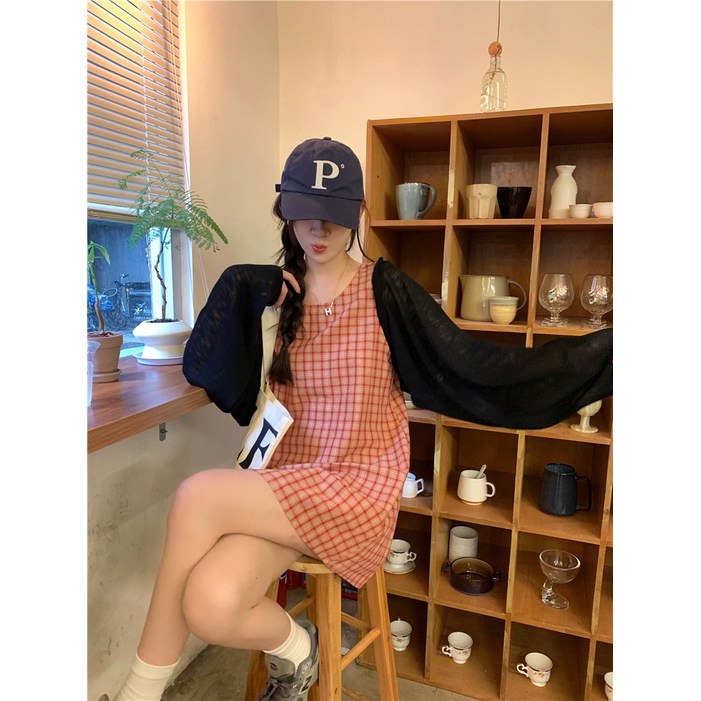 소프트 찰니트 에어컨 블라우스 자외선 차단 코트+루즈핏 날씬해 보이는 셔츠 스커트