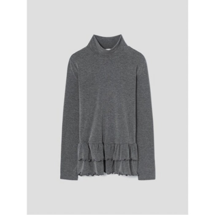 에잇세컨즈 러플 터틀넥 티셔츠 그레이 355Y41LY13