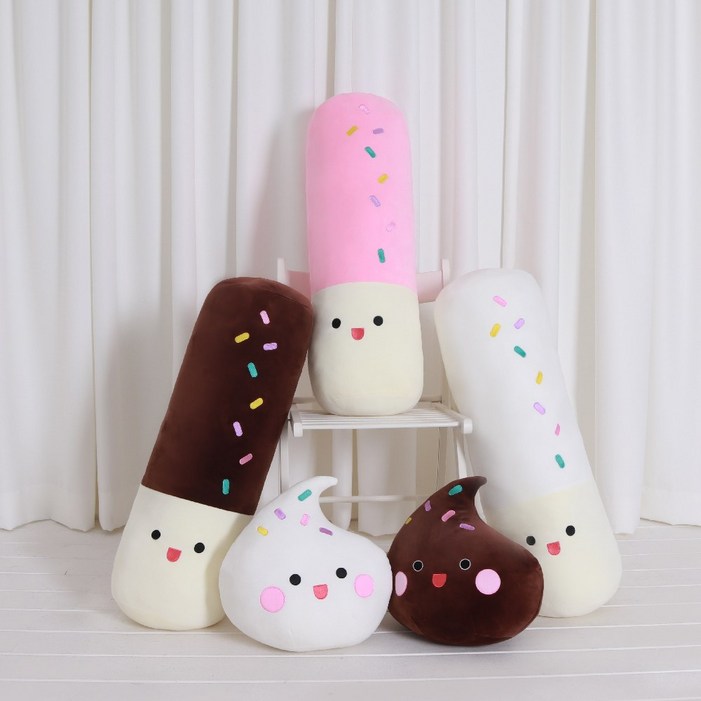쿠팡특가11월11일빼빼로데이 인기선물 말랑하고 부드러운 모찌원단 막대 쿠션 바디필로우 인형  모찌 머랭쿠키 인형 쿠션