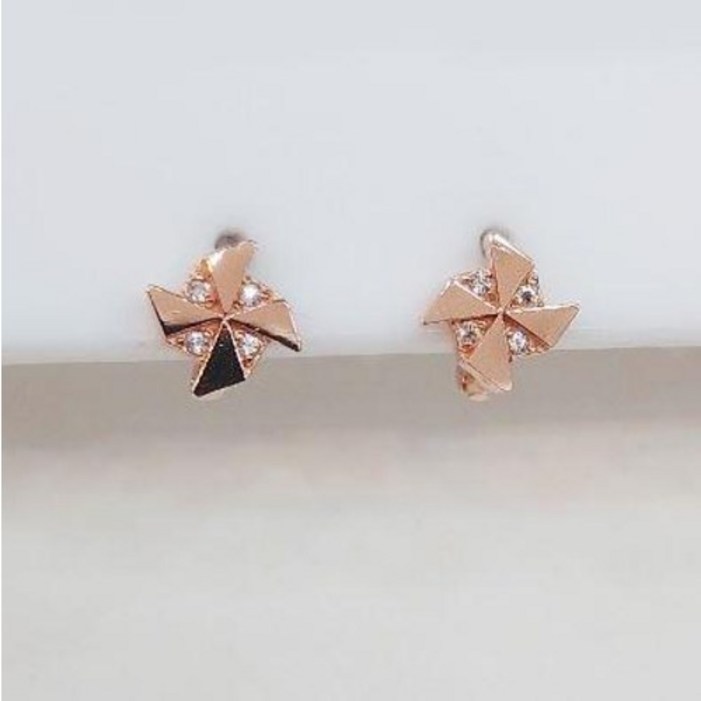 골드라움 18K 바람개비 미니 원터치 귀걸이