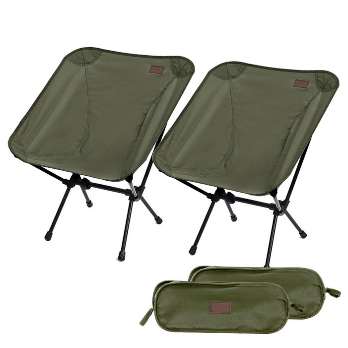 캠핑의자 낚시 경량 롱 릴렉스 접이식 피크닉 체어 백패킹 캠핑용 휴대용 폴딩 미니 초경량 등산 로우 의자 11, 2개, 그린 로우