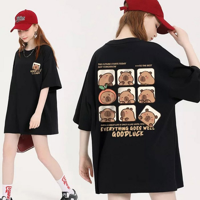 별맘 여성 빅사이즈 반팔티 순면 루즈핏 L5XL
