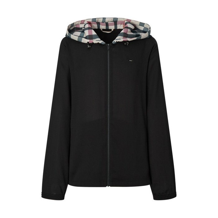 정품 닥스 골프 여성 골프웨어 블랙 체크 후드 요루 쉬폰 여자 자켓