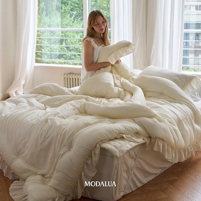 공식인증 에그룸 하이엔드 텐셀모달100 프릴 차렵이불 4color