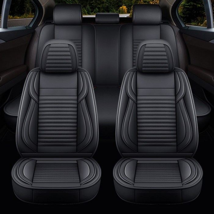 Novaseed 프리미엄 카시트 커버, 대중소형 4도어 승용차, SUV 등, 통기성 좋음미끄럼 방지방수, 사계절 통용, 스포츠 스타일 시트 커버, Black, 1개