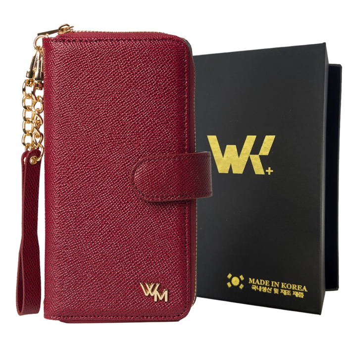 위케밀러 프리미엄 국산 천연소가죽 스트랩 카드 지갑 핸드폰 케이스