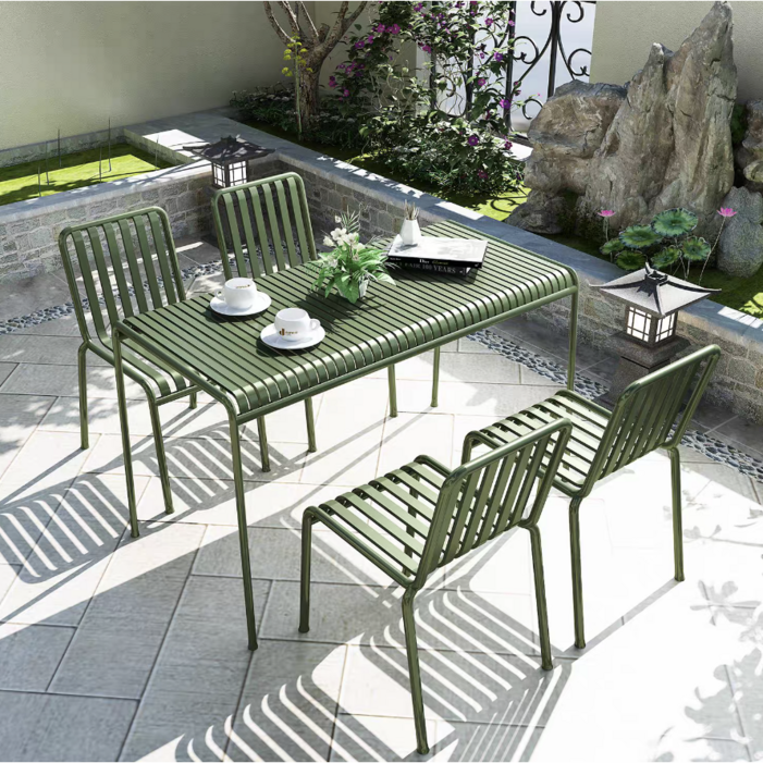 철제야외테이블 의자 세트 다인용 등받이 발코니 정원 테라스 마당 카페 데크