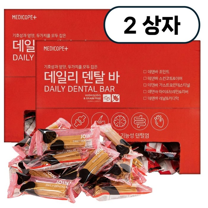 메디코펫 강아지 고양이 덴탈바 조인트관절 50개입 2상자 관절, 구강관리, 가수분해단백질, 800g, 2박스