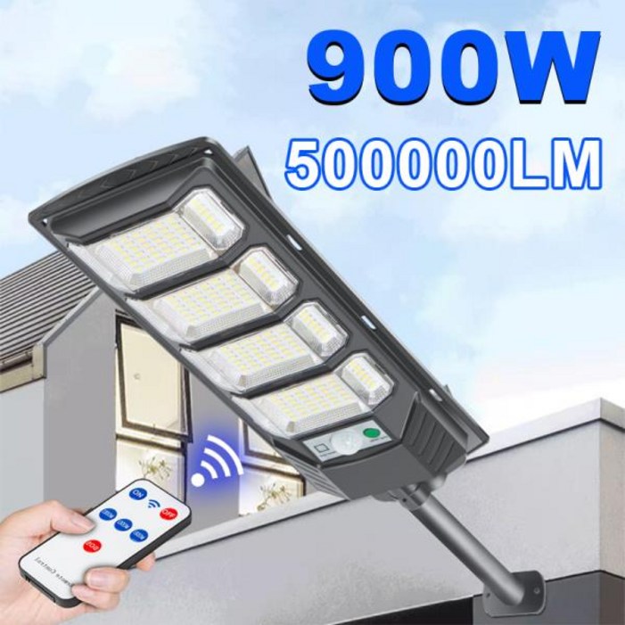태양열가로등 가장 강력한 LED 태양광 호환용 램프, 매우 밝은 야외 조명, IP67 방수, 모션 센서, 정원 거리 벽 500000LM