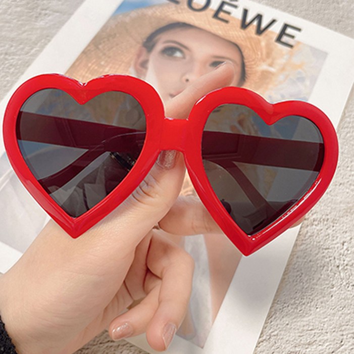 하트 선글라스 파티 안경 6color 인생네컷 소품, 레드 6개