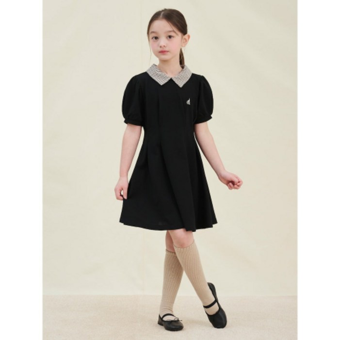 빈폴 키즈 빈폴 BEANPOLE KIDS 체크 칼라 포인트 저지 원피스 블랙 BI5471G915 BI5471G915 320739