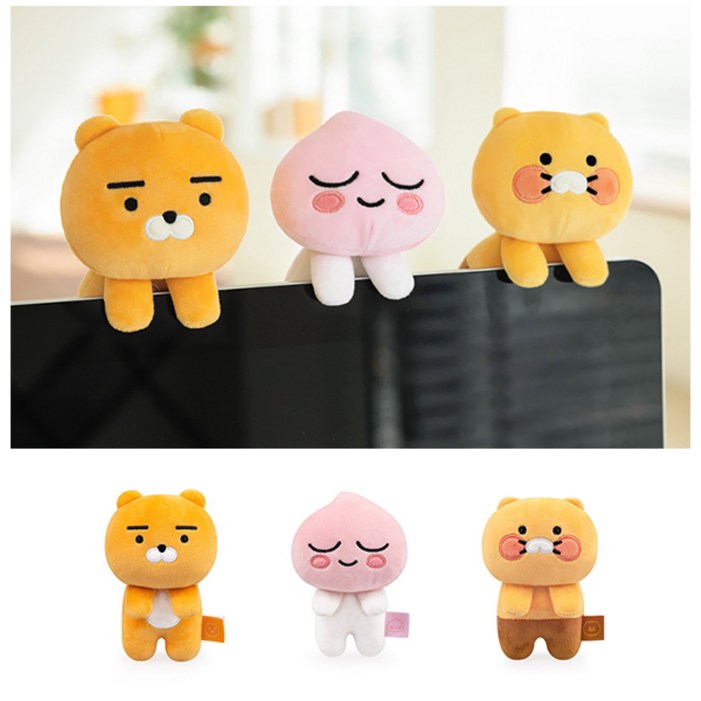 카카오프렌즈 카카오 춘식이 어피치 라이언 모니터 네비 쿠션 인형 인테리어 3종 선택