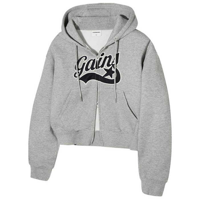 게인스보로 크롭 아플리케 스타로고 후드집업 5COLOR