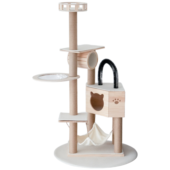 가르르 고양이 원목 캣폴 우주선 캣타워