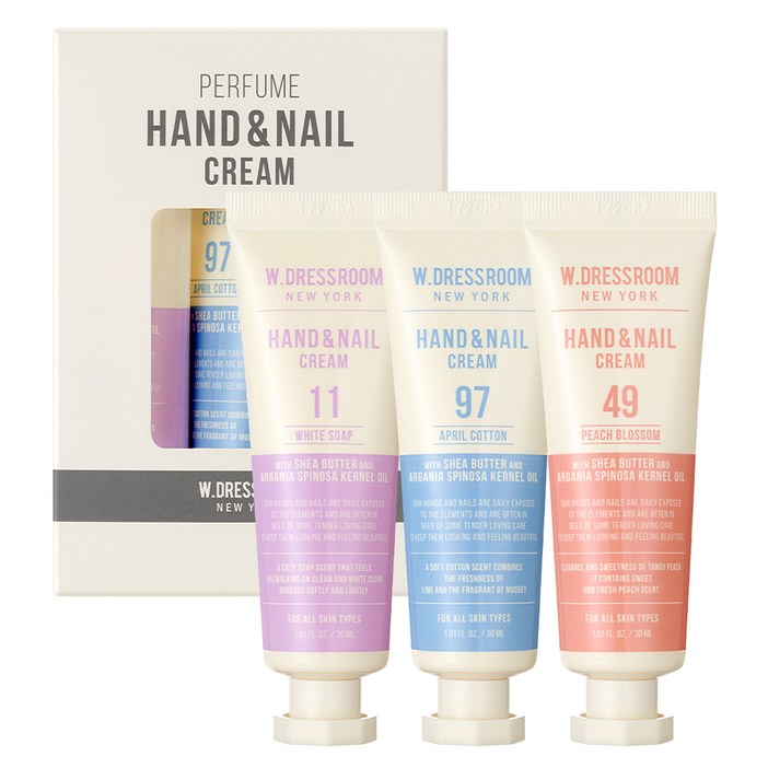 더블유드레스룸 퍼퓸 핸드크림 3종 세트, 1세트