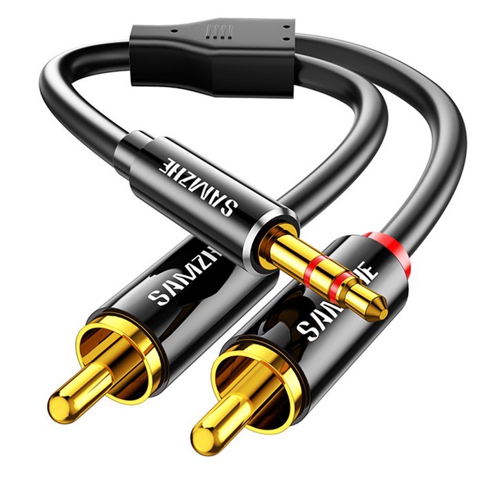 삼지 3.5mm 스테레오 to 2RCA 오디오 케이블, 1개, 10m