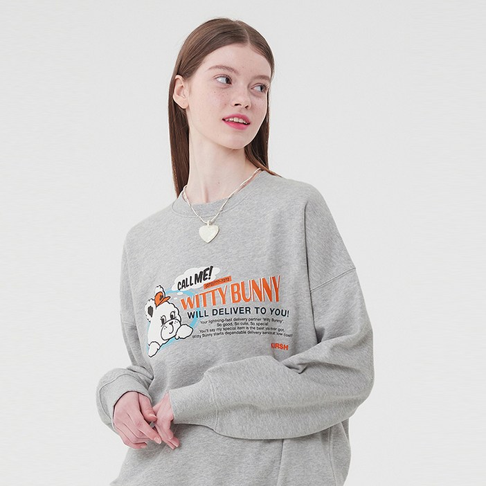 키르시 WITTY BUNNY WORDING DROP SWEATSHIRT