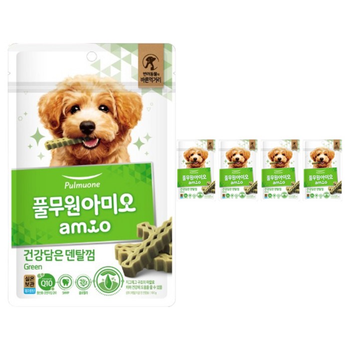 풀무원 강아지 아미오 건강담은 덴탈껌 그린, 그린, 100g, 5개 풀무원 강아지 아미오 건강담은 덴탈껌 그린, 그린, 100g, 5개