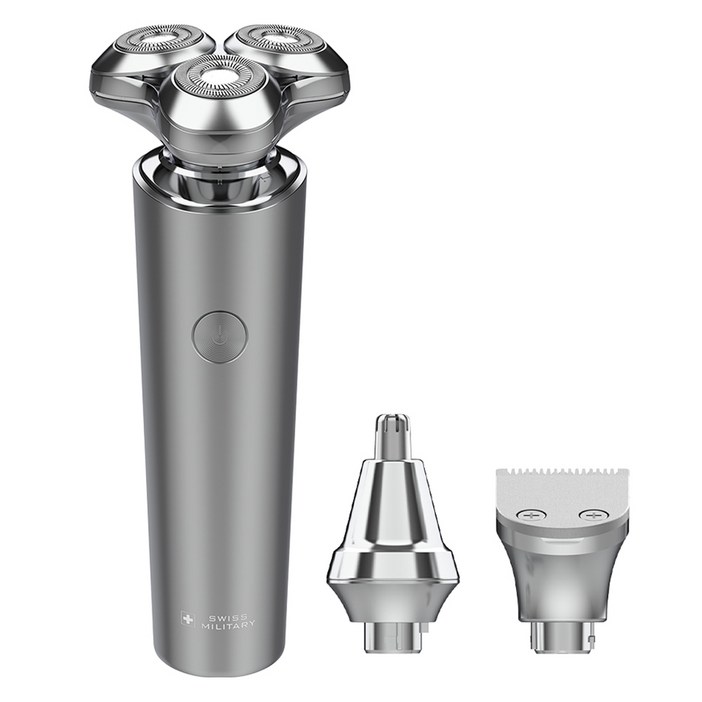 스위스밀리터리 3 in 1 메탈 쉐이버7 프로 전기면도기, SMAEV600X, 메탈 실버
