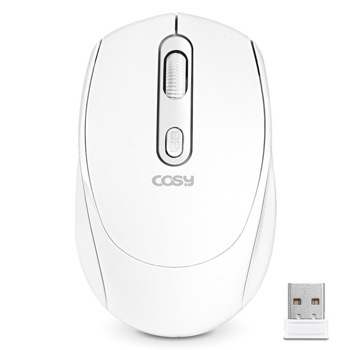 코시 C타입 충전식 듀얼 멀티 무소음 블루투스 무선 마우스 M4141WLBT, 화이트, M4141WLBT