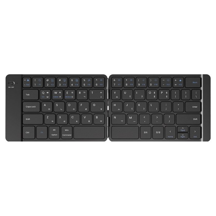 엑토 저소음 접이식 슬림 휴대용 무선 블루투스 키보드, BTK13, 블랙