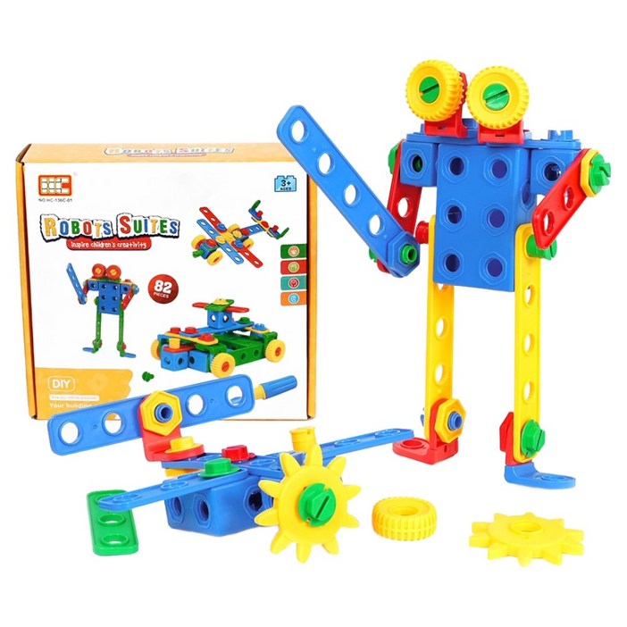 아리아띠 로봇 스위트 블록 82pcs, 혼합색상, 1개
