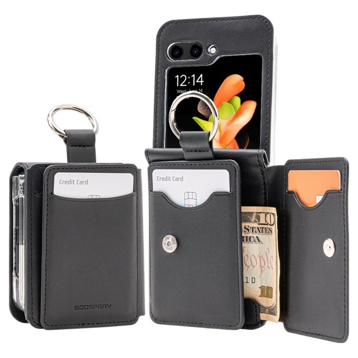 구스페리 올인원 카드수납 가죽 커버 with 링 휴대폰 케이스