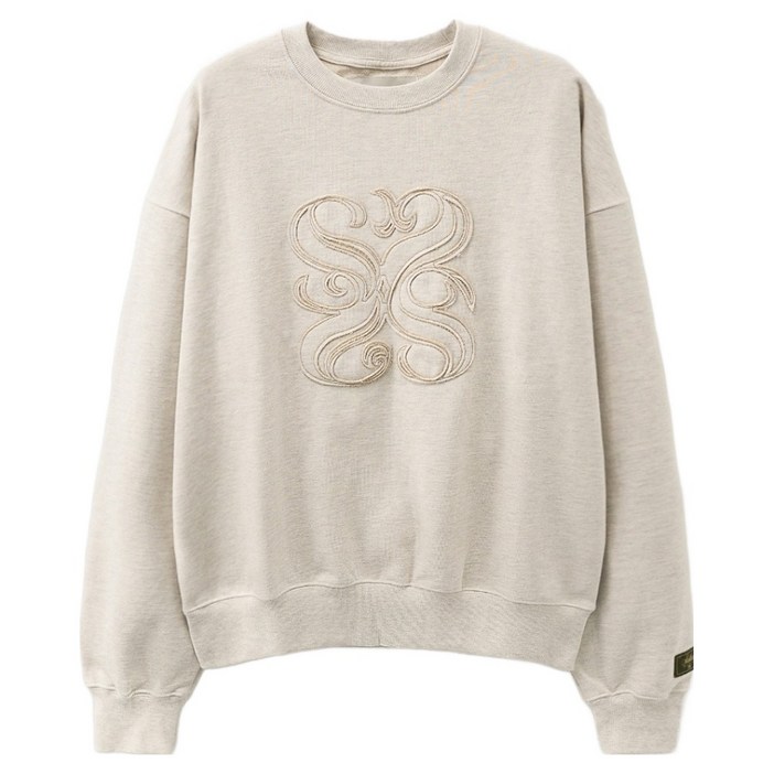 세터 남녀공용 아플리케 컷 아웃 스웨트셔츠