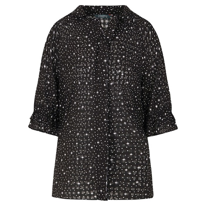 크로커다일레이디 소매프릴 별무늬 블라우스 CLCMBL131