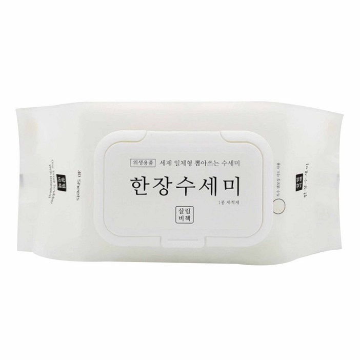 살림비책 일회용 뽑아쓰는 세제일체형 한장수세미