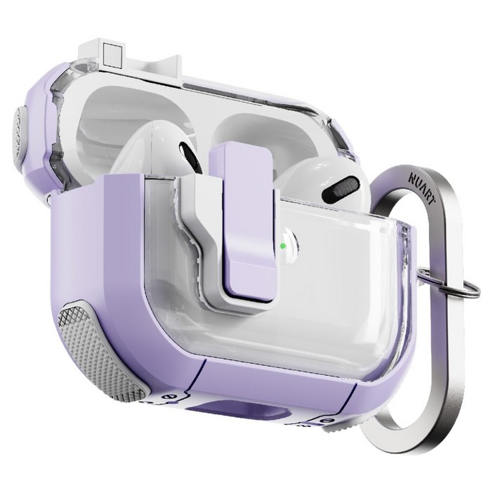 누아트 컬러엣지 분실방지 잠금기능 마그네틱 락 범퍼케이스, 에어팟 프로 3, 라벤더, 1개