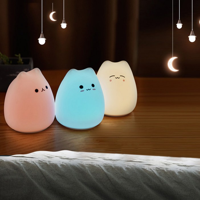 실리콘 LED 아기 고양이 무드등 실리콘 LED 아기 고양이 무드등